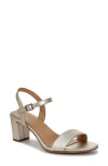 Naturalizer Bristol Block Heel Ankle Strap Sandal In Champagne Gold Faux Leather