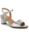 Naturalizer Bristol-ornament Ankle Strap Block Heel Sandals In Metallic