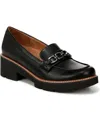 Naturalizer Desi Lug Sole Loafers In Black Faux Leather