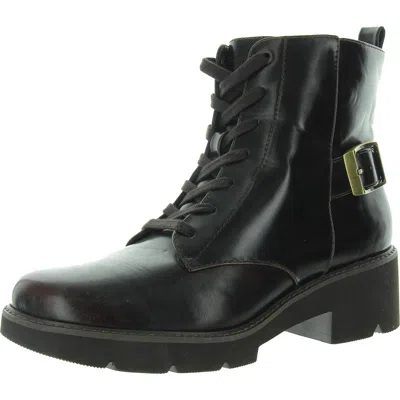 Naturalizer Cabaret Bootie Womens Lace-up Faux Leather Combat & Lace-up Boots In Brown