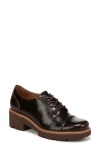 Naturalizer Cabaret-lace Lug Sole Oxfords In Brown Faux Leather