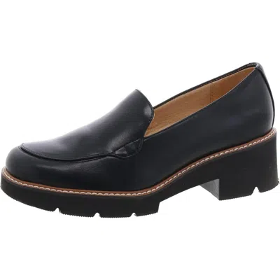 Naturalizer Cabaret Womens Faux Leather Slip-on Loafers In Black