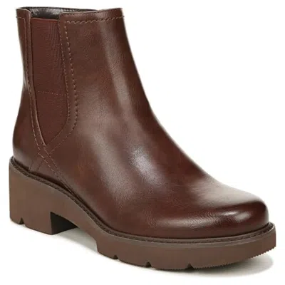 Naturalizer Cade Boots Women's M Cinnamon Leather Block Heel Chelsea Lion1062 In Brown