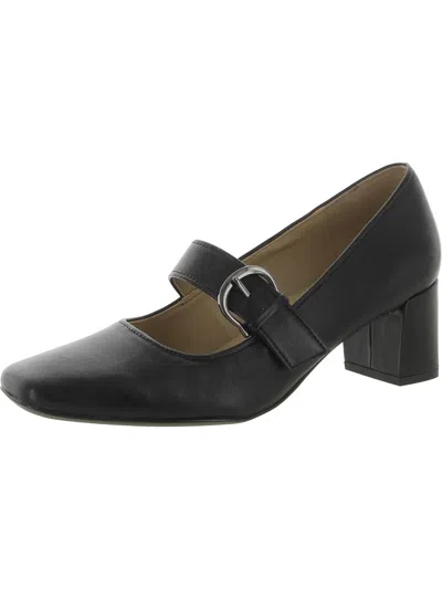 Naturalizer Carissa Womens Leather Buckle Mary Jane Heels In Black