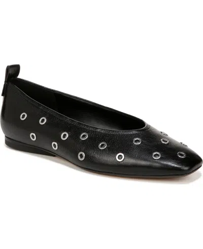 Naturalizer Carla 2 Ballet Flats In Black Leather,grommets