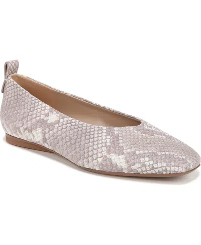 Naturalizer Carla Ballet Flats In White Snake Embossed Leather