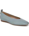 Naturalizer Carla Square Toe Ballet Flats In Powder Blue Leather