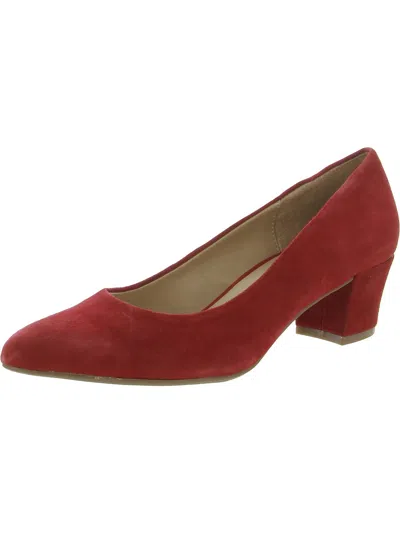 Naturalizer Carmen Womens Padded Insole Block Heel Pumps In Red