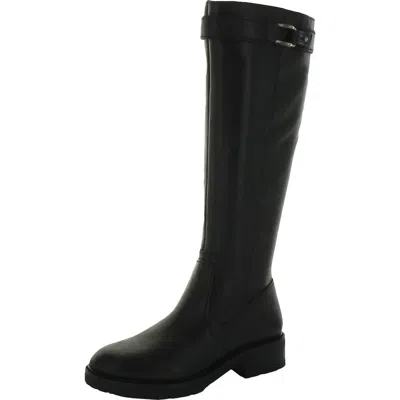 Naturalizer Cayce Womens Leather Lug Sole Knee-high Boots In Black