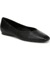 Naturalizer Chelsea Square Toe Ballet Flats In Black Leather