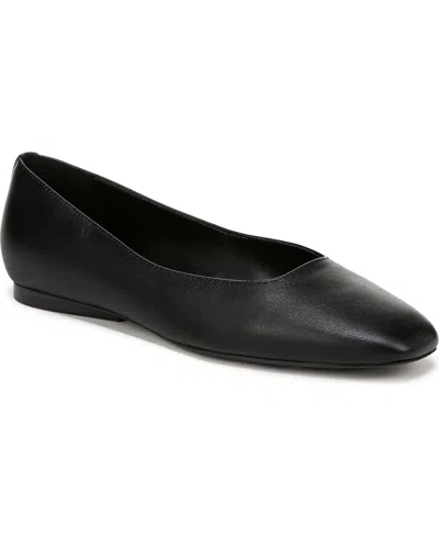 Naturalizer Chelsea Square Toe Ballet Flats In Black Leather