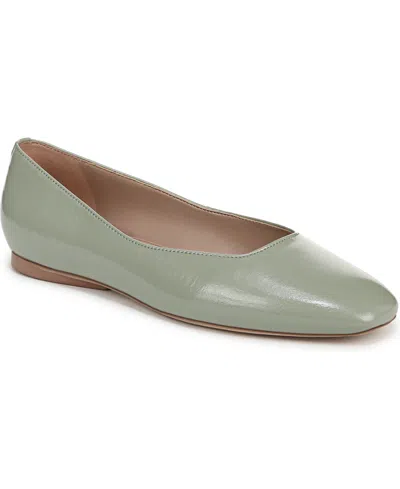 Naturalizer Chelsea Square Toe Ballet Flats In Pistachio Green Patent Leather