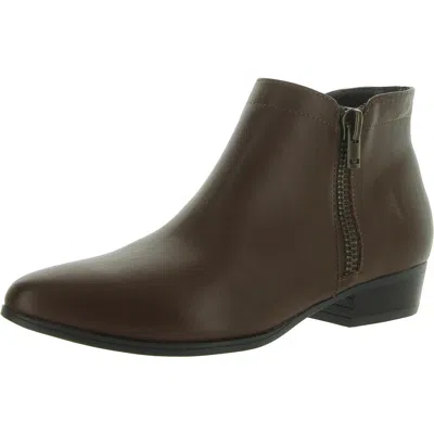 Naturalizer Claire Womens Double Zipper Ankle Booties In Brown