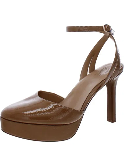 Naturalizer Clarice Womens Buckle Ankle Strap Platform Sandals In Brown