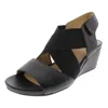 Naturalizer Cleo Womens Leather Strappy Wedges In Black
