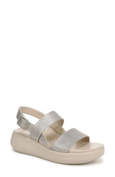Naturalizer Coast Slingback Platform Sandal In Warm Silver