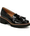 Naturalizer Committed Lug Sole Loafers In Black Faux Patent