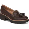 Naturalizer Wide Width Committed Platform Loafer In Brown Wool / Faux Leather