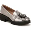 Naturalizer Committed Lug Sole Loafers In Pewter Faux Leather
