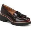Naturalizer Committed Lug Sole Loafers In Wine