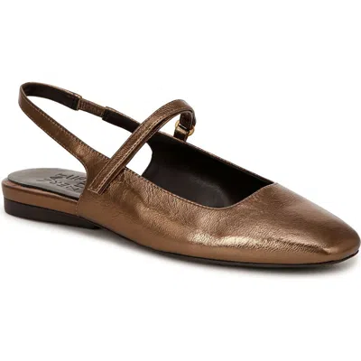 Naturalizer Connie Slingback Mary Jane Flat In Old Gold Leather