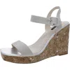 Naturalizer Courts 7 Womens Canvas Square Toe Wedge Sandals In Multi
