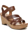 Naturalizer Cynthia Platform Wedge Sandal In Cinnamon Leather