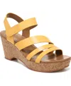 Naturalizer Cynthia Platform Wedge Sandal In Daffodil Yellow Leather
