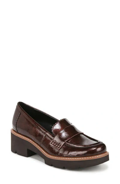 Naturalizer Dakota Platform Loafer In Cinnamon Faux Patent