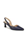 Naturalizer Dalary Slingback Pumps In Midnight Blue Leather