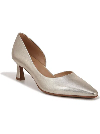 Naturalizer Dalary Pointed Toe Pump In Champagne Metallic Leather