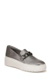 Naturalizer Daphne Slip-on Platform Sneaker In Pewter Leather