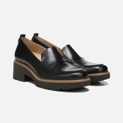 NATURALIZER DARRY H7079L1-001 LOAFERS WOBLACK LEATHER LUG SOLE GAL131