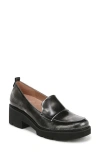 Naturalizer Darry Leather Loafer In Black/silver Leather