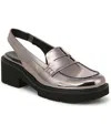 Naturalizer Darry Slingback Platform Penny Loafer In Pewter Faux Leather
