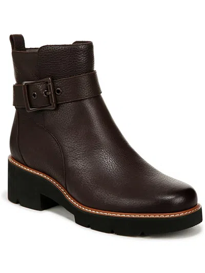 Naturalizer Darry-strap Lug Sole Booties In Coffee Bean Leather