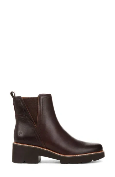 Naturalizer Darry-bootie Lug Sole Chelsea Booties In Dark Brown Leather