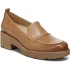 Naturalizer Darry Womens Lugged Sole Slip On Loafer Heels In Brown