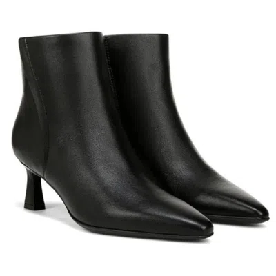Naturalizer Deesha Boots Women 2w Black Leather Side Zip Ankle Bootie Zap2615