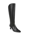 Naturalizer Deesha Boots Women's Black Leather Pointed Toe Knee High Gal125 In Black Leather