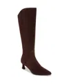 Naturalizer Deesha Wide Calf Tall Dress Boots In Mahogany Suede