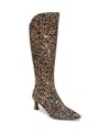 Naturalizer Deesha Wide Calf Knee High Dress Boots In Animal Print