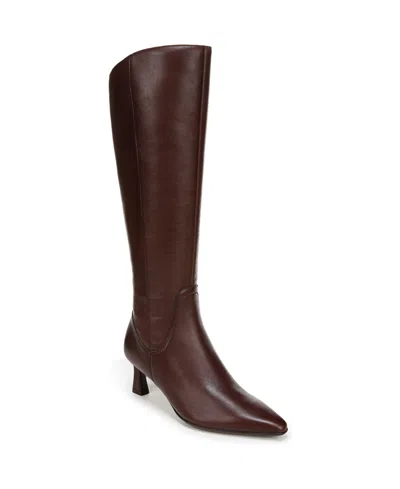Naturalizer Deesha Wide Calf Knee High Dress Boots In Chocolate Bar Leather