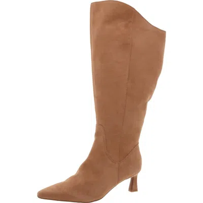Naturalizer Deesha Womens Extra Wide Calf Suede Knee-high Boots In Beige