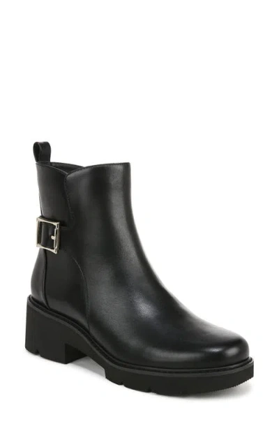 Naturalizer Delilah Lug Sole Bootie In Black Leather