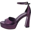 Naturalizer Delphie Womens Leather Ankle Strap Heels In Brown