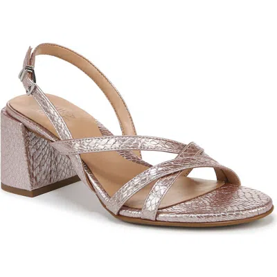 Naturalizer Demi Slingback Sandal In Pink Snake Print Faux Leather
