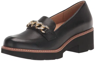 Naturalizer Desi Loafer Women Black Leather Lug Sole Comfort Shoes Htat1404