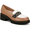 Naturalizer Desi Lug Sole Loafers In Cafe/white/black Leather