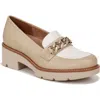 Naturalizer Desi Lug Sole Loafers In Tan/white Leather